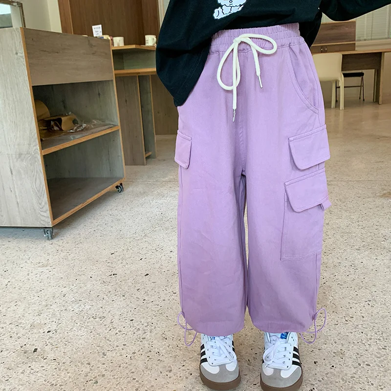 

Рабочие брюки с большими карманами, одежда для мальчиков, детские брюки, осень 2023, Повседневные детские брюки для мальчиков и девочек, Индивидуальные брюки