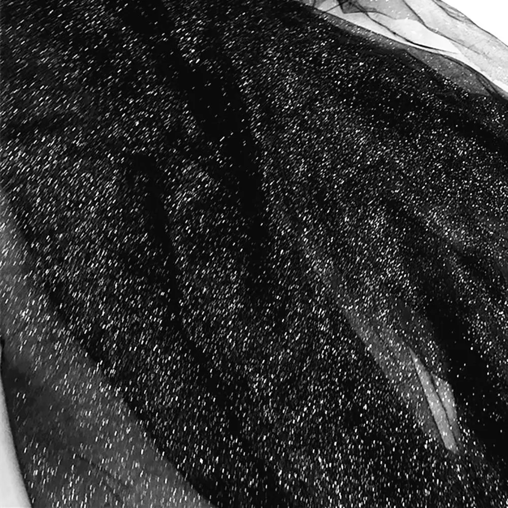 Silver Glitter Sequin Tulle Fabric for DIY Crafts and Event Decor