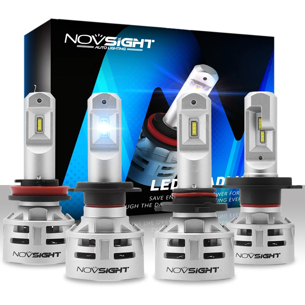 NOVSIGHT H7 LED H4 led H11 HB3 9005 HB4 9006 Car LED Headlight Bulbs 60W 10000LM Automobile Headlamp Fog Lights 12V 24V