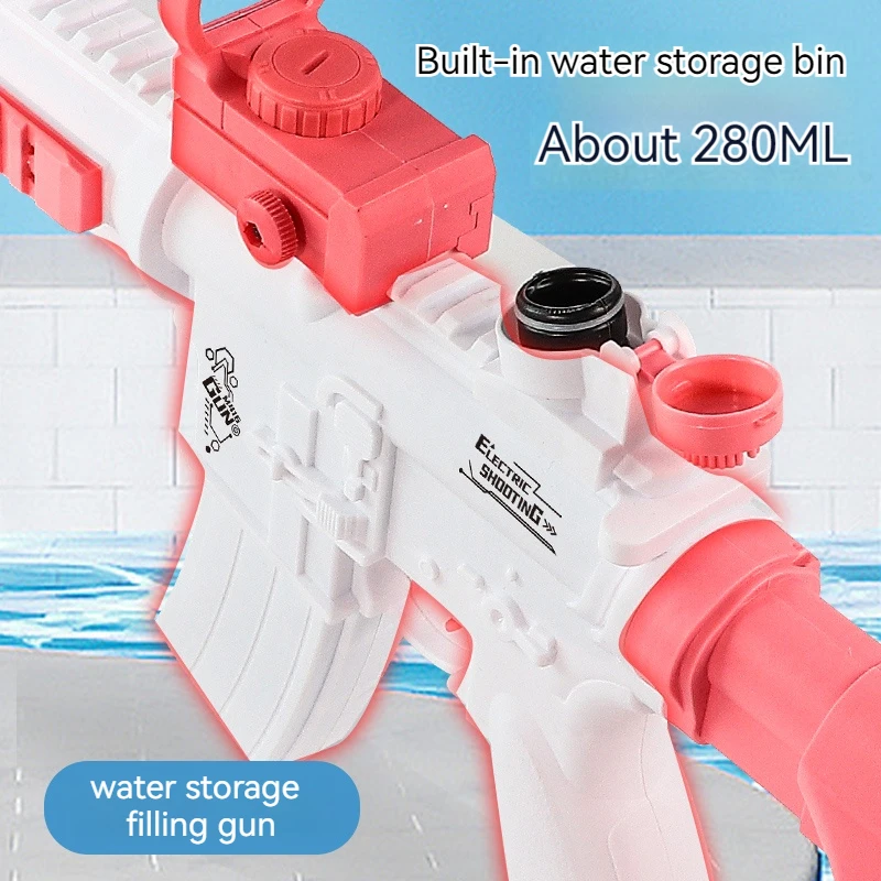 Electric Water Gun M416 Shooting Toy 280ML Shoot Beach Outdoor Fun Toy Children Boy Girl Adults Gift With Expanding Storage Tank 3