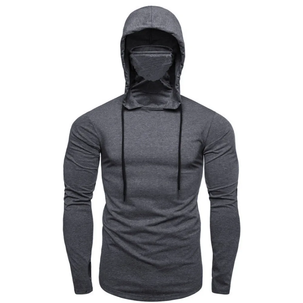 Men Spring Summer Hooded Sweatshirts Long Sleeve Slim Pullover