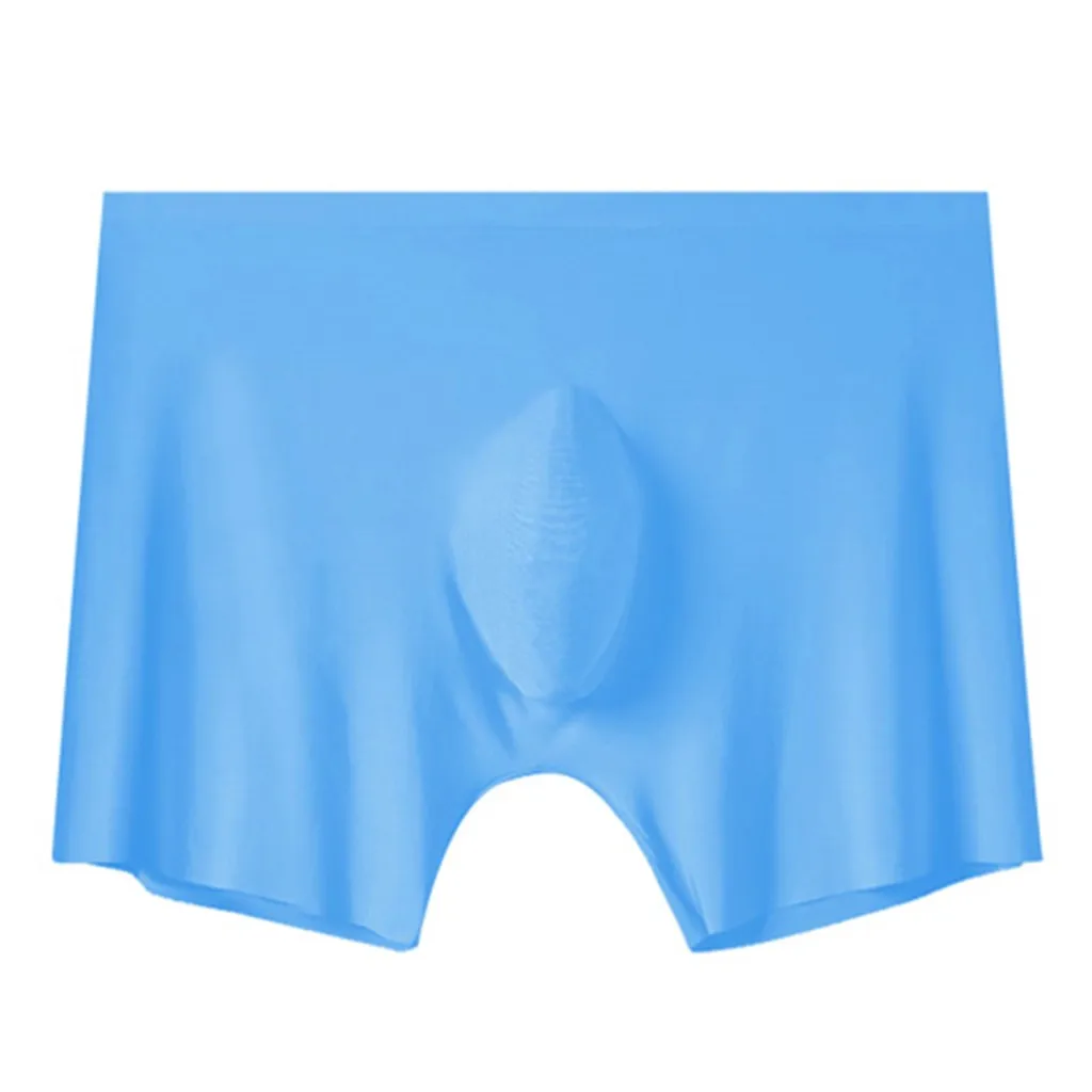 Mens Sexy Ice Silk Boxers Seamless Breathable Briefs Underwear Solid Color Arrow Shorts Panties Soft Cozy Underpants Intimates