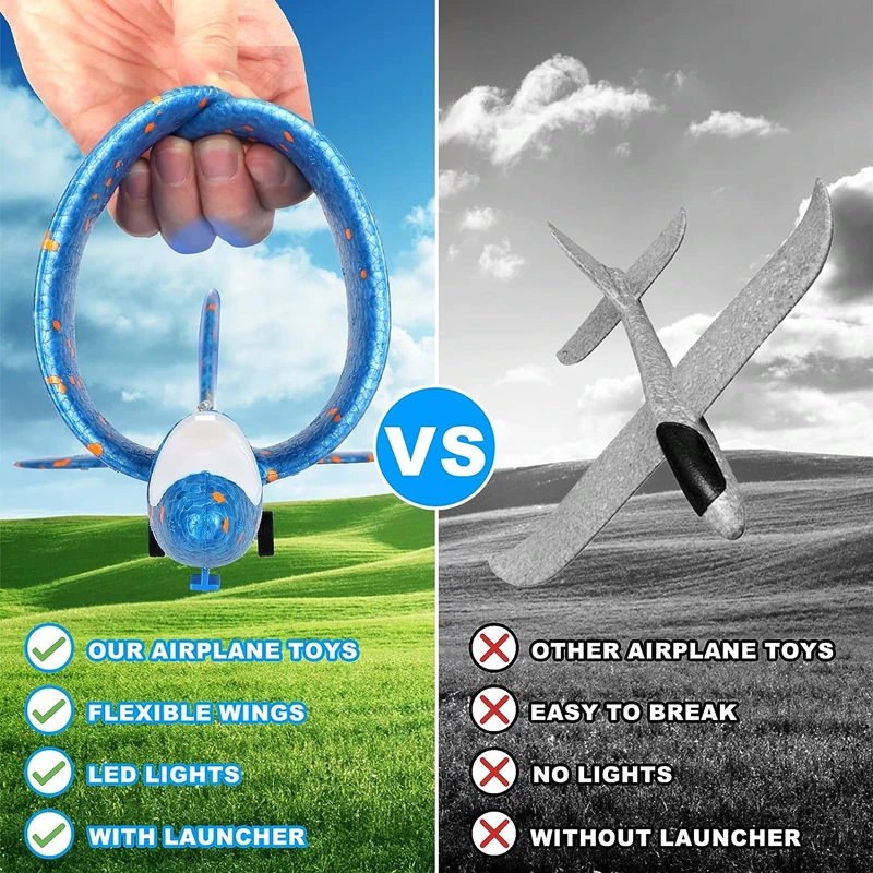 12.2" LED Foam Glider Airplane Launcher Toy – Catapult Gun for Kids' Outdoor Fun 4