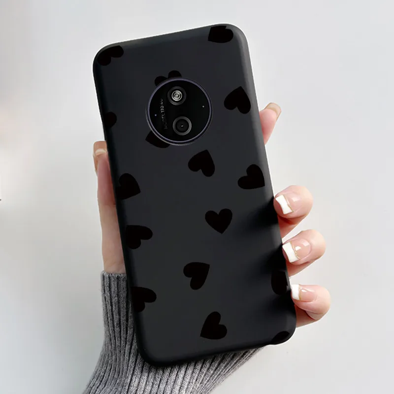 Aesthetic Shockproof Black Silicone Case with Sunset Pattern