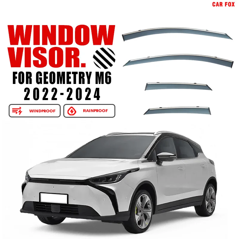 

For Geometry M6 2022-2024 Plastic Window Visor Vent Shades Sun Rain Deflector Guard For Geometry M6 2022-2024