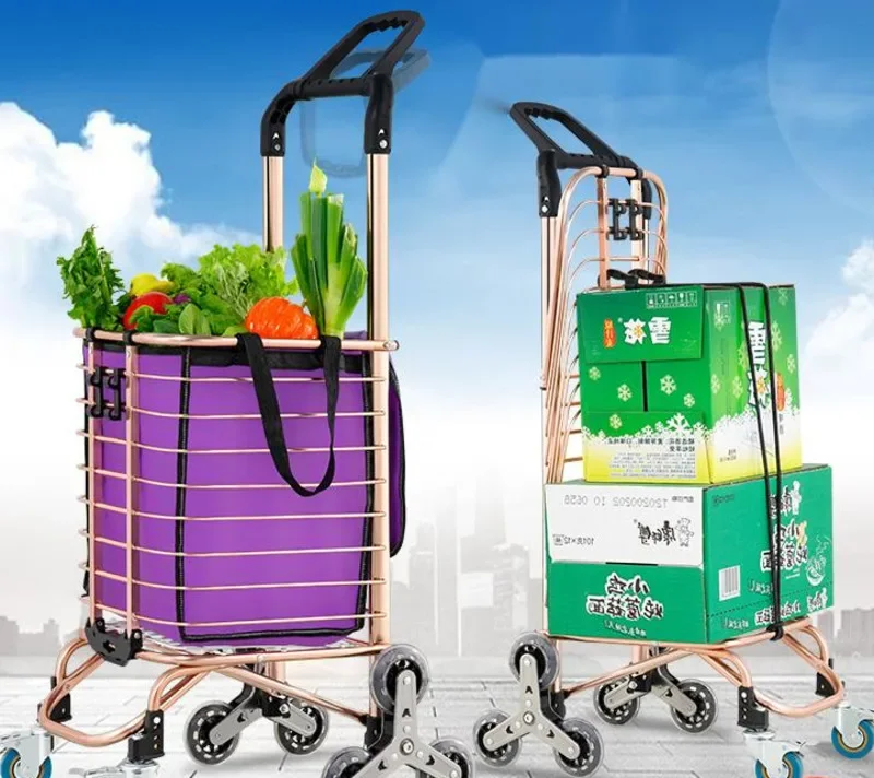 Rimorchio Pieghevole Portatile Del Carrello Della Spesa Della Famiglia Di Capacità Elevata Per Il Piccolo Carrello Durevole Solido Del Metallo Addensa
