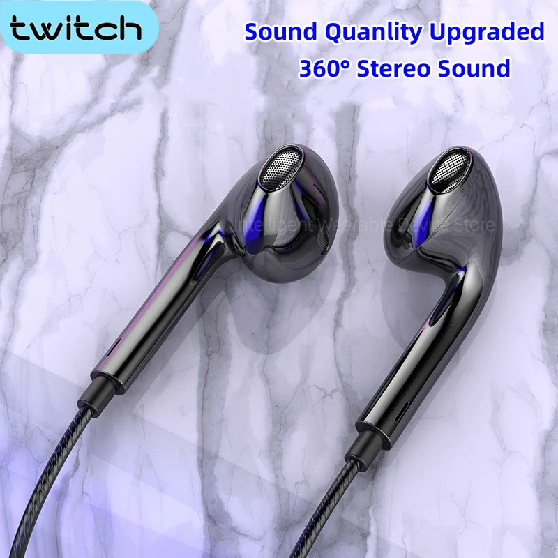 Twitch Earphones 3.5mm In-Ear Wired Headphones Wired Control Sport Headset For Xiaomi Samsung Smartphone With Microphone