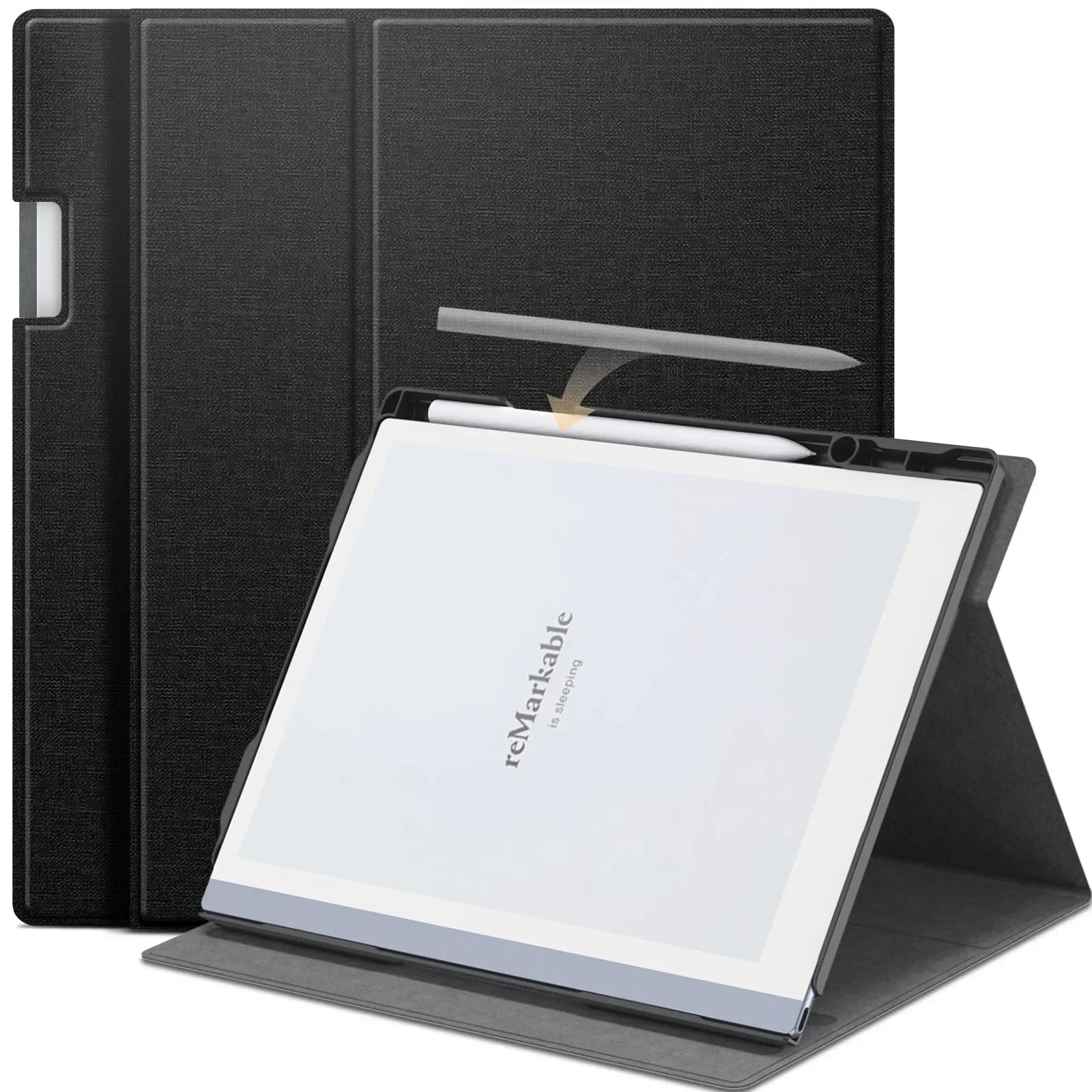 360° Rotating Pencil Holder Cover with Hard PC Back Shell