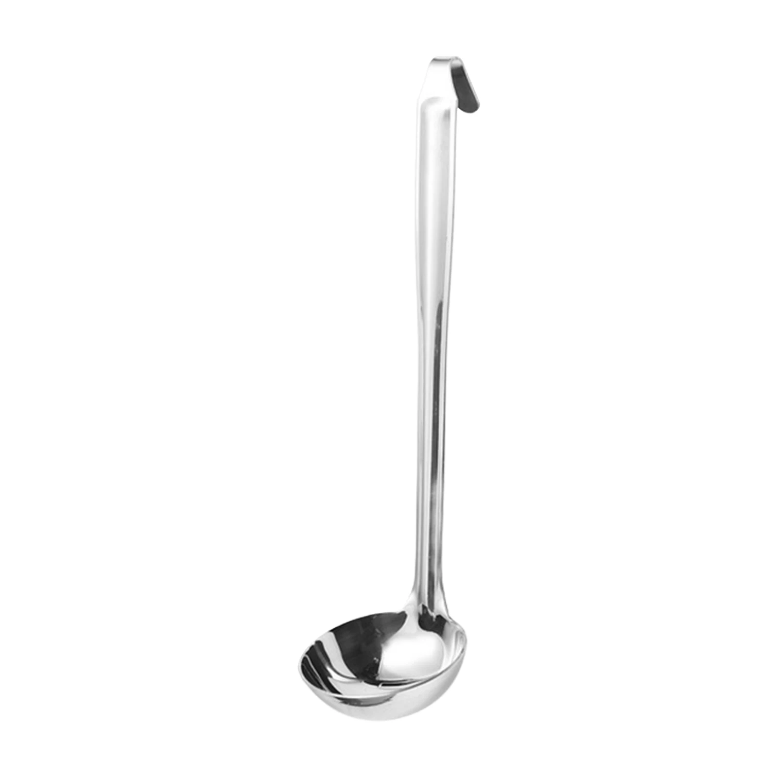 

Mirror Polished Long Handle Soup Spoon Hanging Gravy Liquids With Hook Dining Room Serving Kitchen Tool Home Meat Porridge