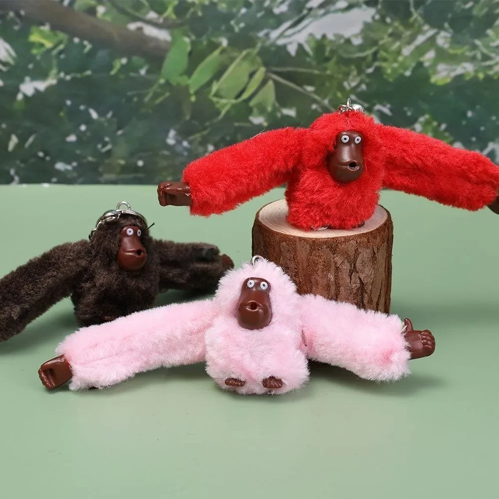 Plush Keychain Monkey Gorilla Backpack Pendant Long Arm Animal Bag Pendants Key Ring Decoration Birthday Gifts
