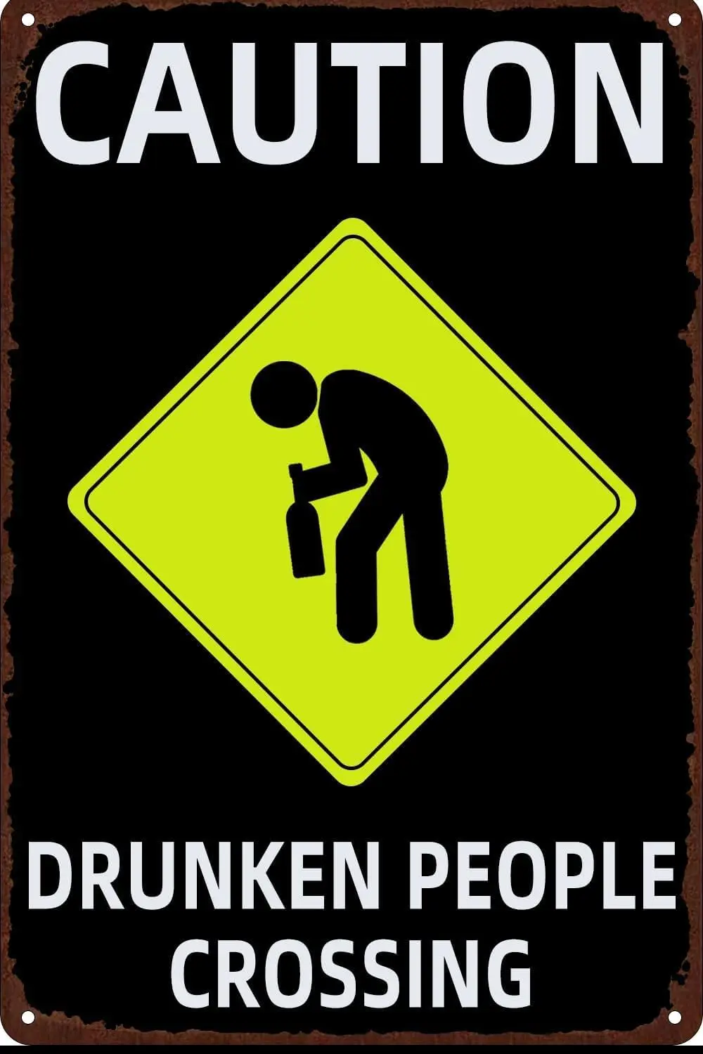 

Ретро забавные металлические листовые знаки предупреждение пьяных людей пересечение дороги Предупреждение знаки, винтажный вид Забавный настенный художественный Декор подарок для дома Ca