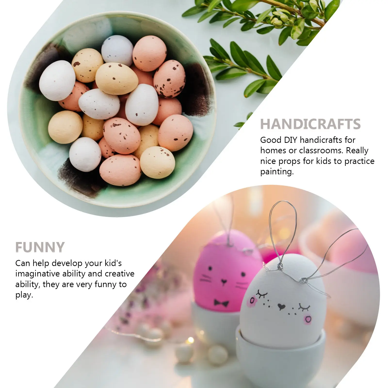 24Pcs 재사용 가능한 DIY 부활절 달걀 껍질 공예 키트 어린이를위한 그림 낙서 창의력 개발 미세 운동 능력 홈 스쿨