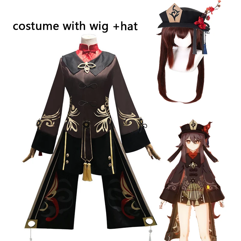 best halloween costumes Genshin Impact Hutao Cosplay Wig Anime Game Hu Tao Chinese Style Costume Props Halloween Hat Accessories  Mascot Christmas Gift sexy halloween costumes for women Cosplay Costumes