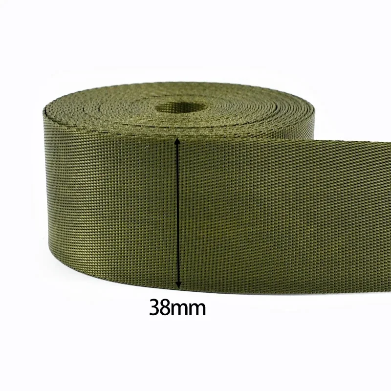 Durable Army Green Nylon Webbing Strap for DIY Projects and Accessories