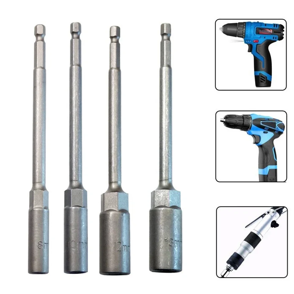 1X 150mm 길이 5.5mm-19mm 육각 너트 드라이버 드릴 비트 어댑터 소켓 렌치-스크루 드라이버 용 확장 슬리브 노즐 어댑터