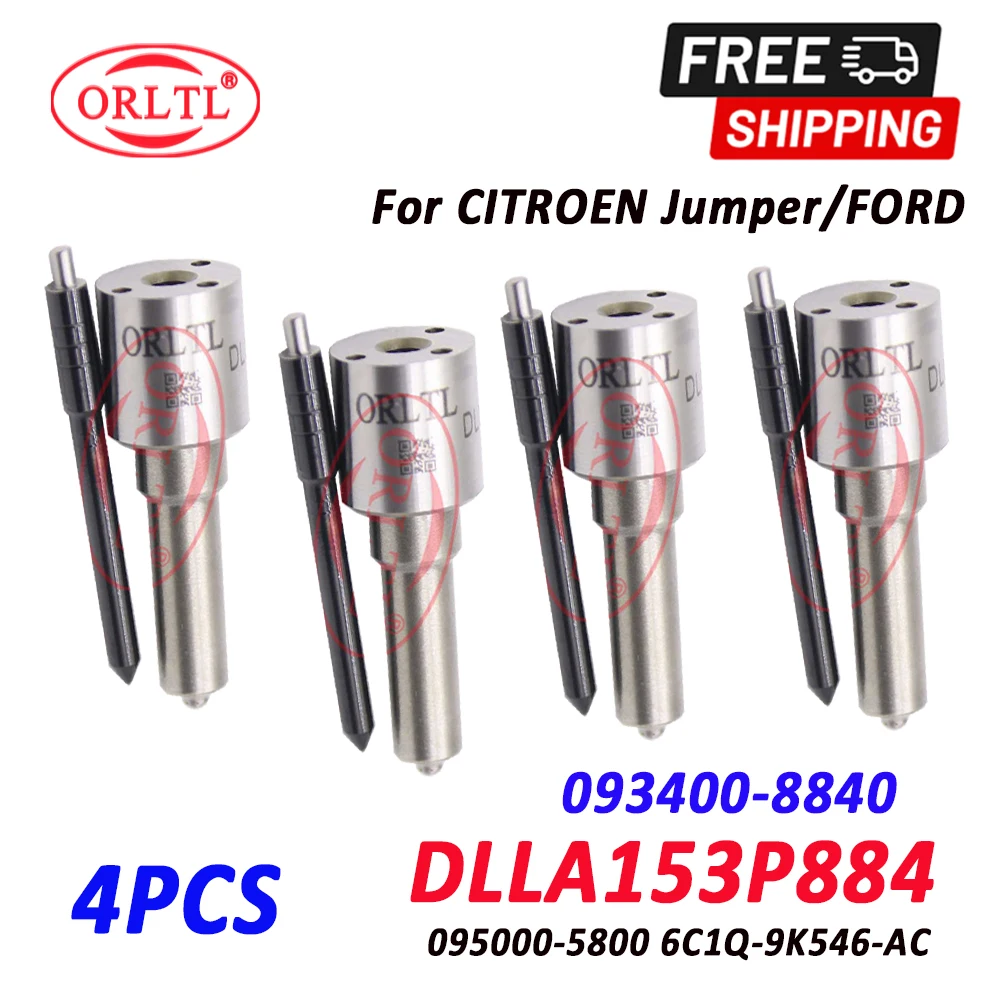 

ORLTL 4 шт. DLLA153P884 форсунка дизельного инжектора 093400-8840 топливо 095000-5800 Авто 1378432 6C1Q-9K546-AC для FORD CITROEN FIAT