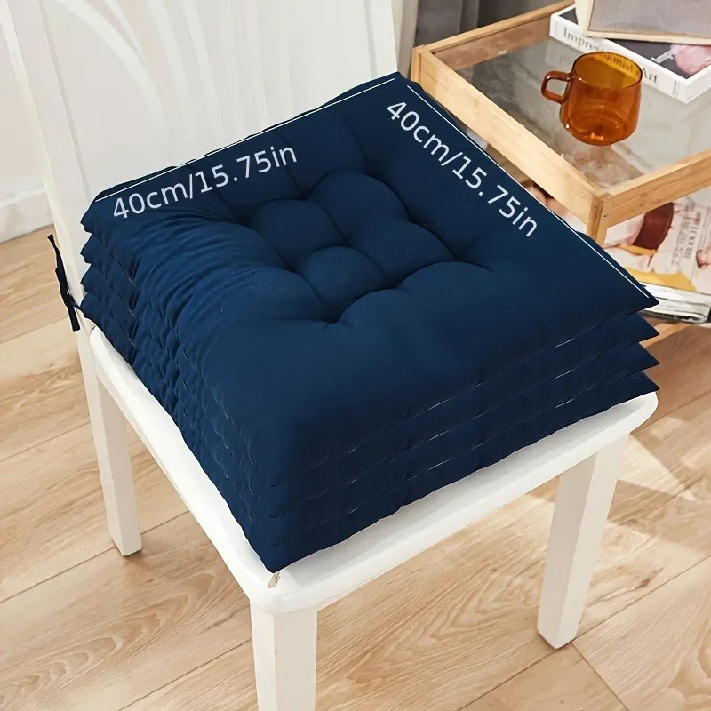 4PCS Soft and Breathable Modern Square Seat Cushion, Office Seat Cushion, Floor Cushion, Thick Soft Cushion in Winter