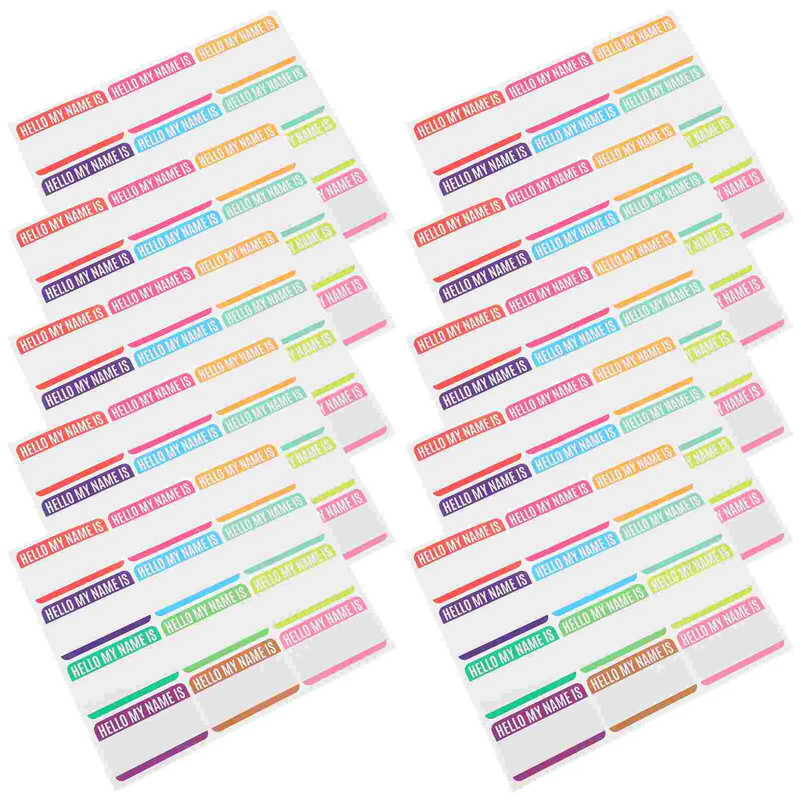 

10 Sheets of Name Tags Home Office Sign Stickers Blank Stickers Classification Colorful Stickers