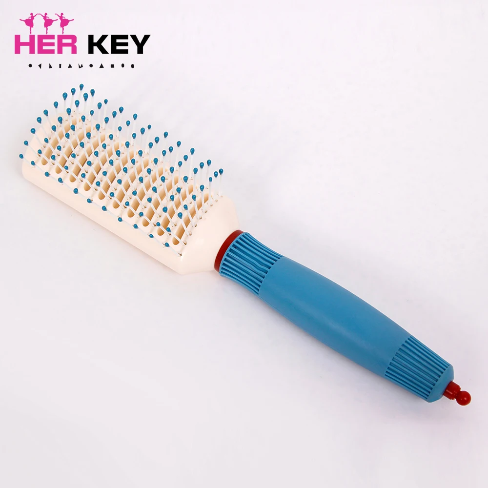 9-Rows Detangling Hair Brush Denman Detangler Hairbrush Scalp Massager Straight Curly Wet Hair Comb