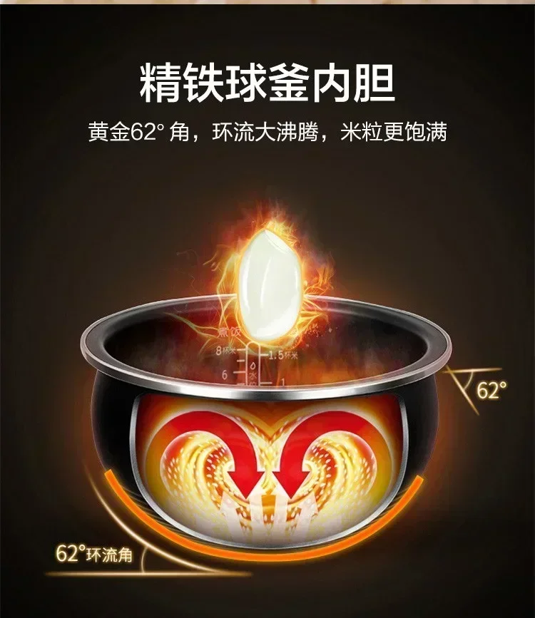 Description Picture 6 of item4L-5L Rice Cooker Ball Kettle Rice Cooker Home Intelligent Reservation Full Screen Touch Button Operation