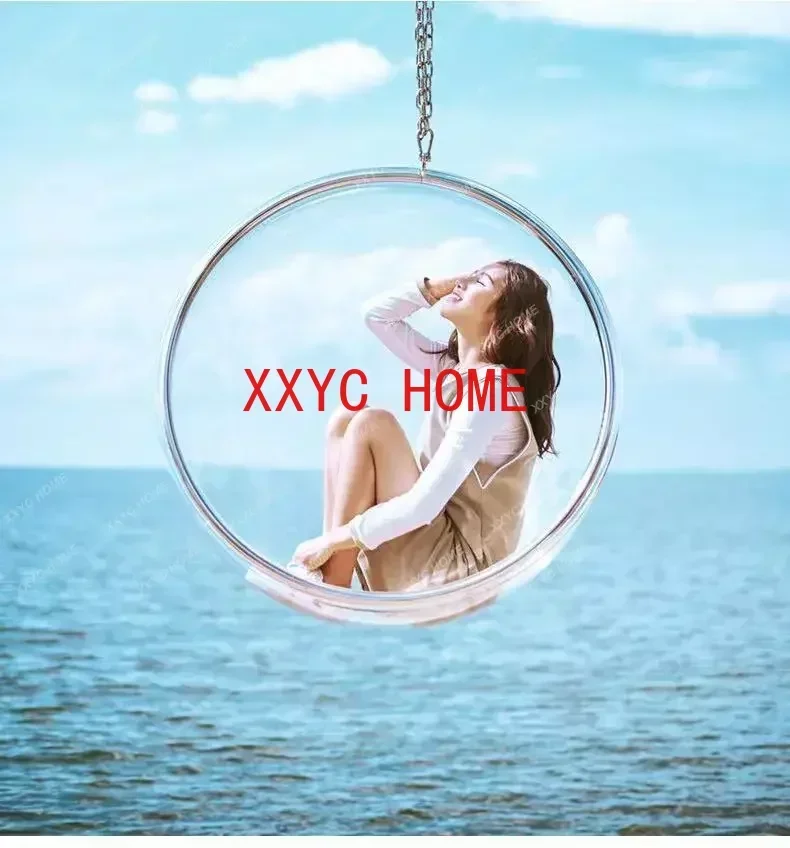 Bubble Chair Hanging Ball Space Glass Ball Hanging Chair Hanging Basket Nordic Outdoor Swing Sedia Amaca Trasparente