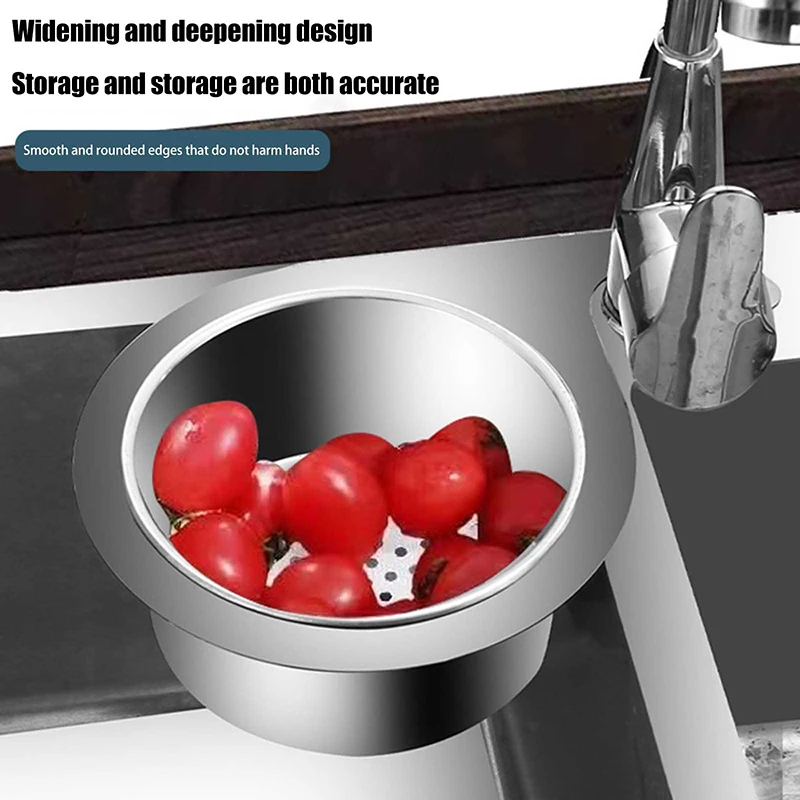 Sink Drain Basket Dish Filter Storage Shelf Kitchen Bathroom Stainless Steel