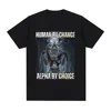 Human By Chance Alpha By Choice Wolf Funny Meme T Shirts Women's Casual Vintage Short Sleeve Oversized T-shirts Streetwear 1