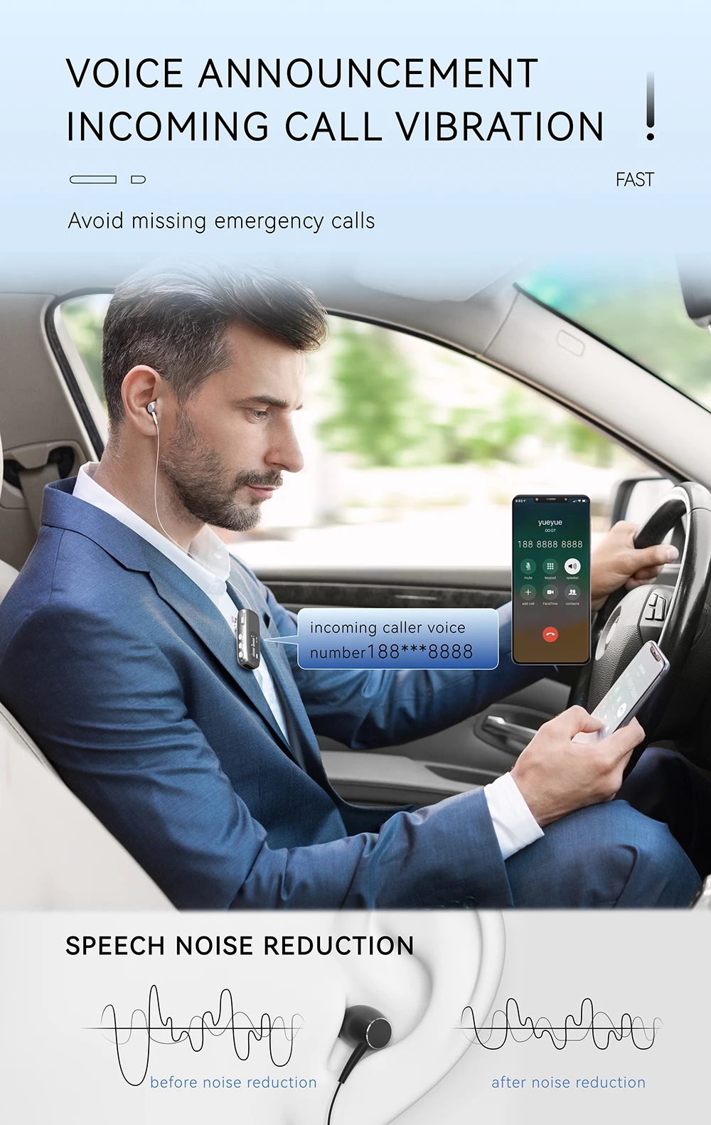 Description Picture 5 of itemBluetooth Wireless Headphones Against Loud Noise Lavalier Business BT 5.4 Earphone Lotus Ears with wire Talk/Music 20H With LCD