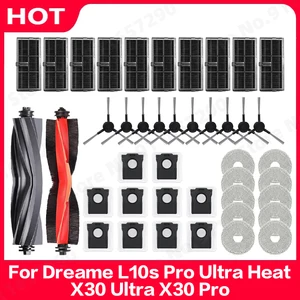 Compatible For Dreame L10s Pro Ultra Heat X30 Ultra X30 Pro Plus Kit Spare Parts Brush Filter Mop Cloth Dust Bag Accessories