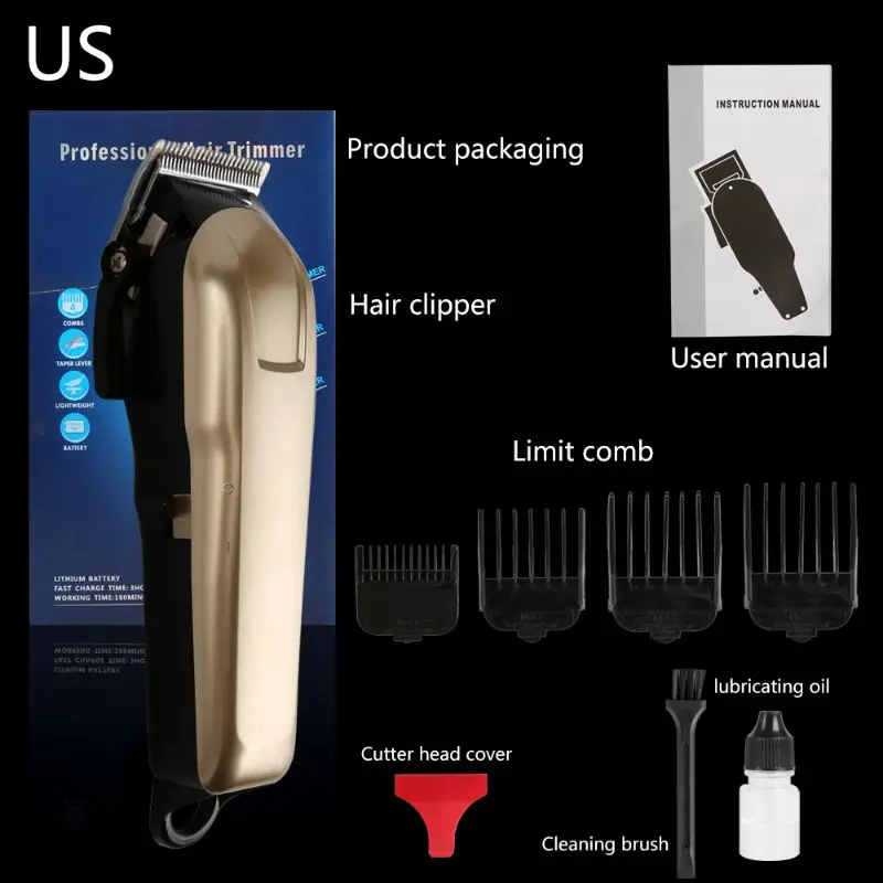 

Professional Electric Pet Hair Beard Trimmer Barber Grooming Rechargeable Cordless Haircut Machine