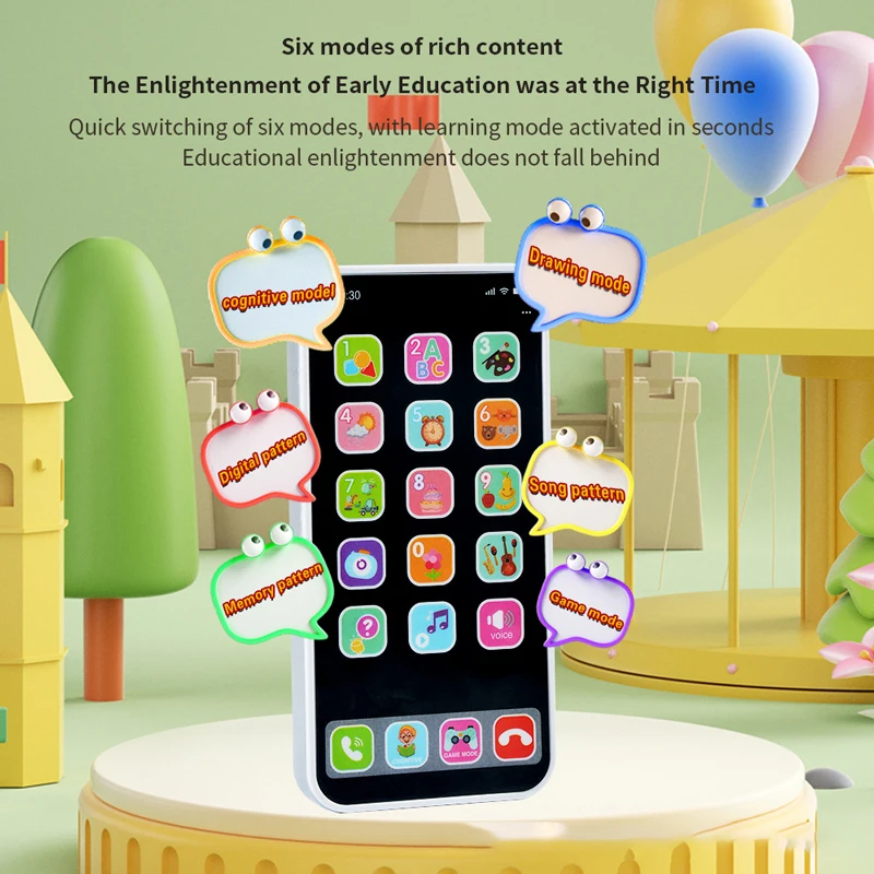 New Children's Educational Toys Mobile Phone Simulation Music Touch Screen Phone Baby English Early Childhood Toys Voice Toys 3