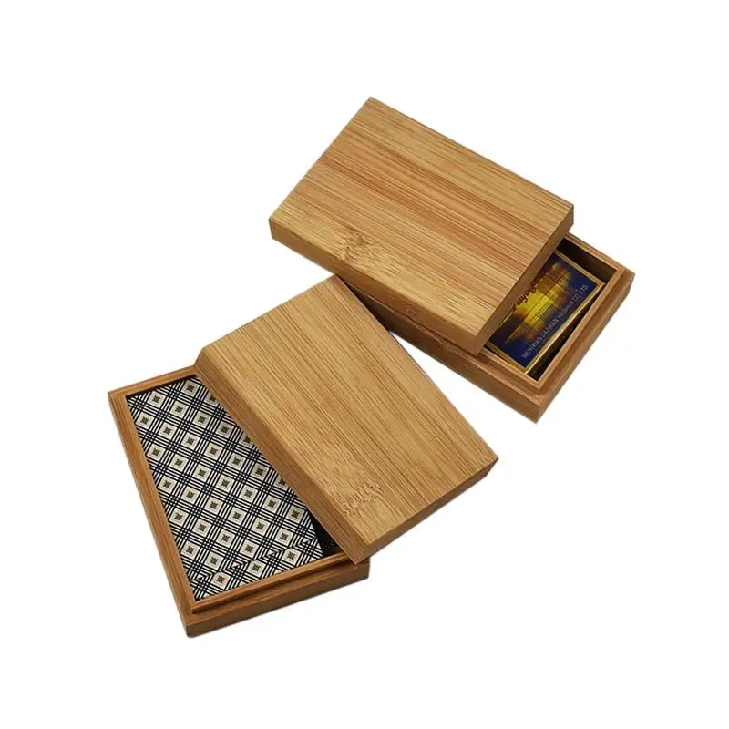 Bamboo Cards Storage Box Desktop Wooden Poker Playing Card Box Case Tarots  Box 