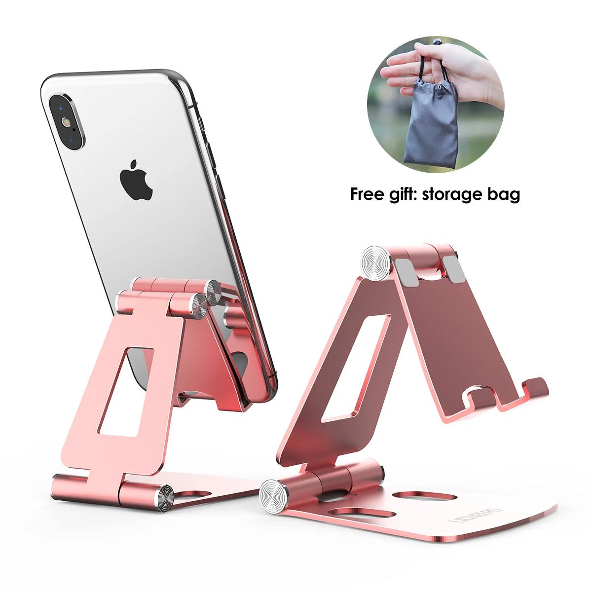 LICHEERS Giữ Điện Thoại Cho iPhone 13Pro Xiaomi Mi 9 Kim Loại Giá Đỡ Điện Thoại Có Thể Gập Lại Giá Đỡ Điện Thoại Bàn Làm Việc Cho iPhone 12 11 XS mobile holder for tripod