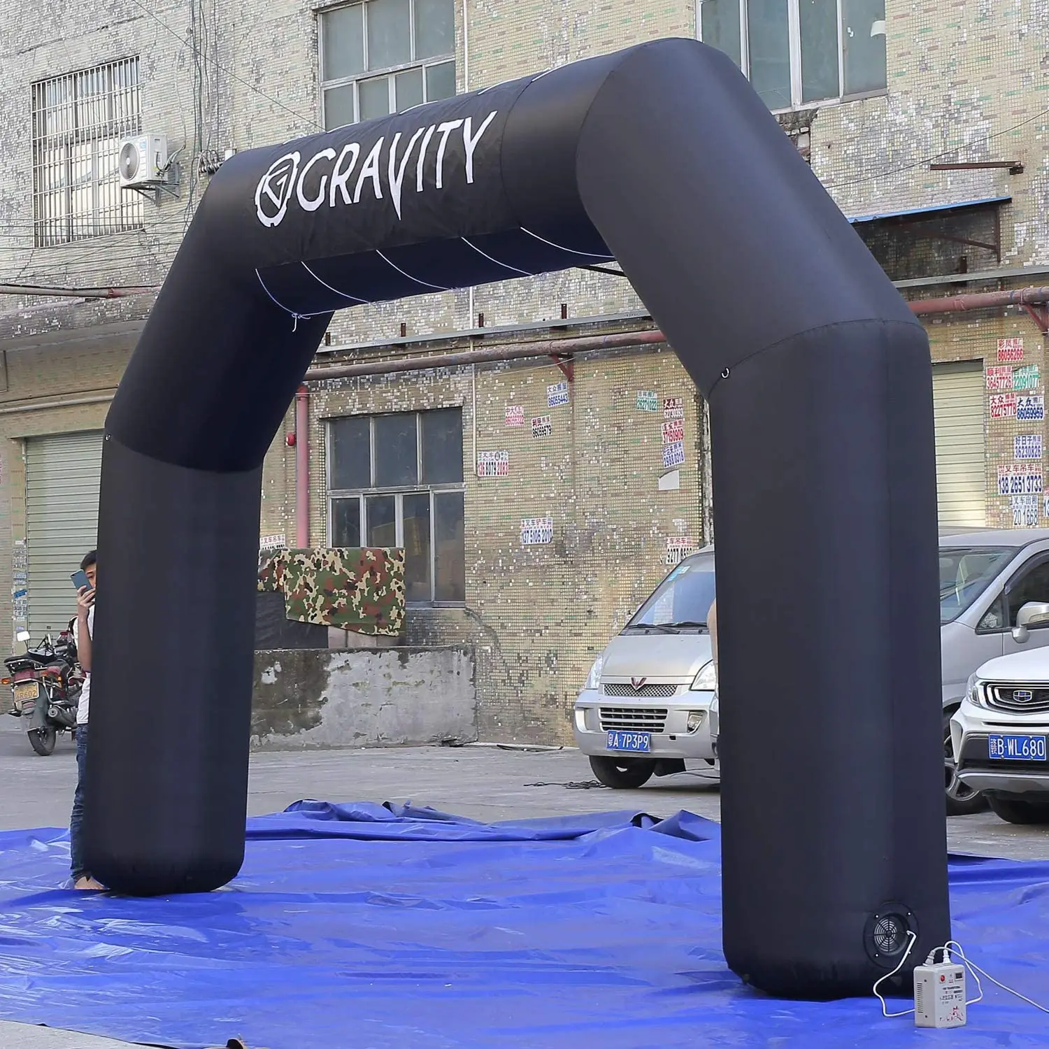 SAYOK Outdoor Inflatable Arch Giant Inflatable Archway Advertising Start Finish Line Racing Arch Banners with Air Blower NO LOGO 3