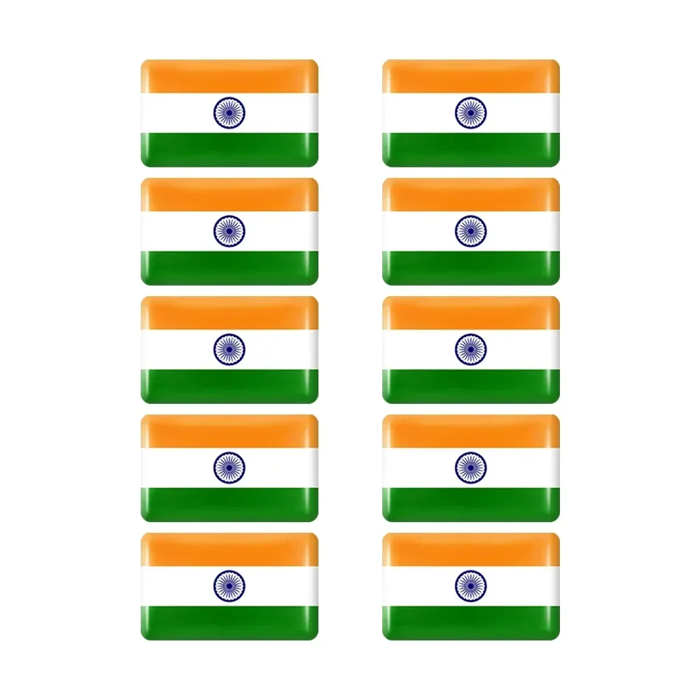 10pcs Epoxy Flag Car Stickers Set