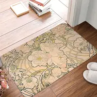 Swirl Pattern Non-slip Doormat Alfonse Mucha Art Nouveau Peonies Bath Kitchen Mat Prayer Carpet Indoor Pattern Decor 1