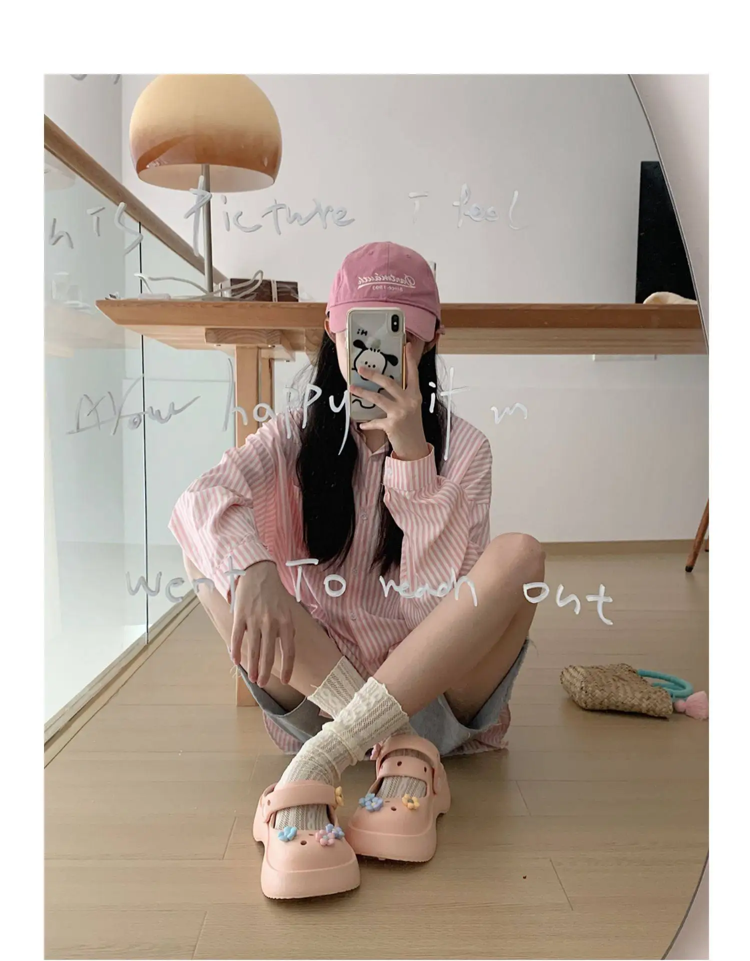 2023 New Thick Sole Summer Outwear Shoes Cute and Creative Flower Baotou Sandals Princess Style Soft Hole Slippers for Women 4