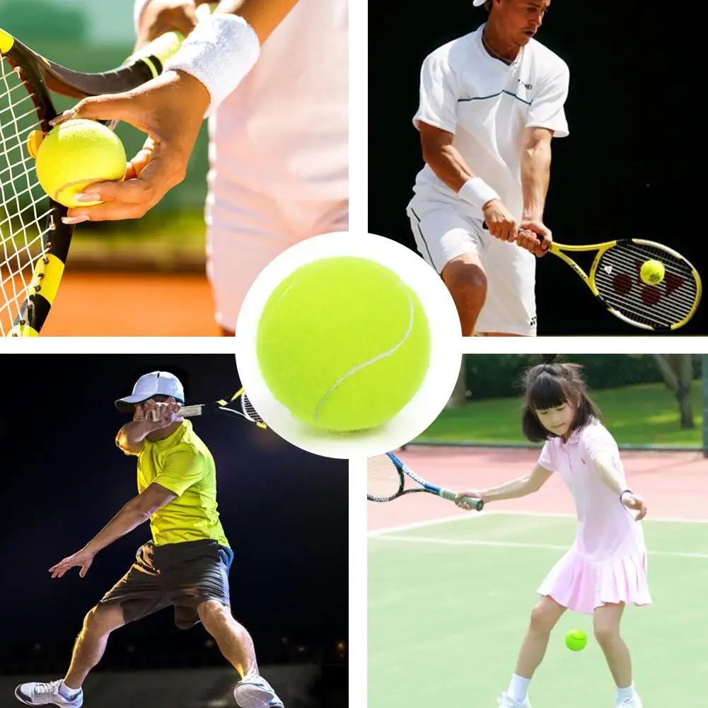 3PCS High Elasticity Tennis Professional Tennis Training Game Ball Outdoor Dogs Bite Chase and Chomp 63mm Tennis Ball