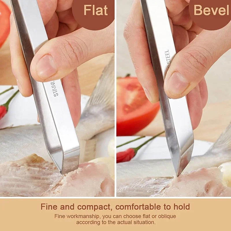 Food Tongs 5 Pack Precision Tweezers Set Stainless Steel Cooking Tongs Serrated Tips Flat Slant Fish Bone Pliers DIY Styling Medical Beauty