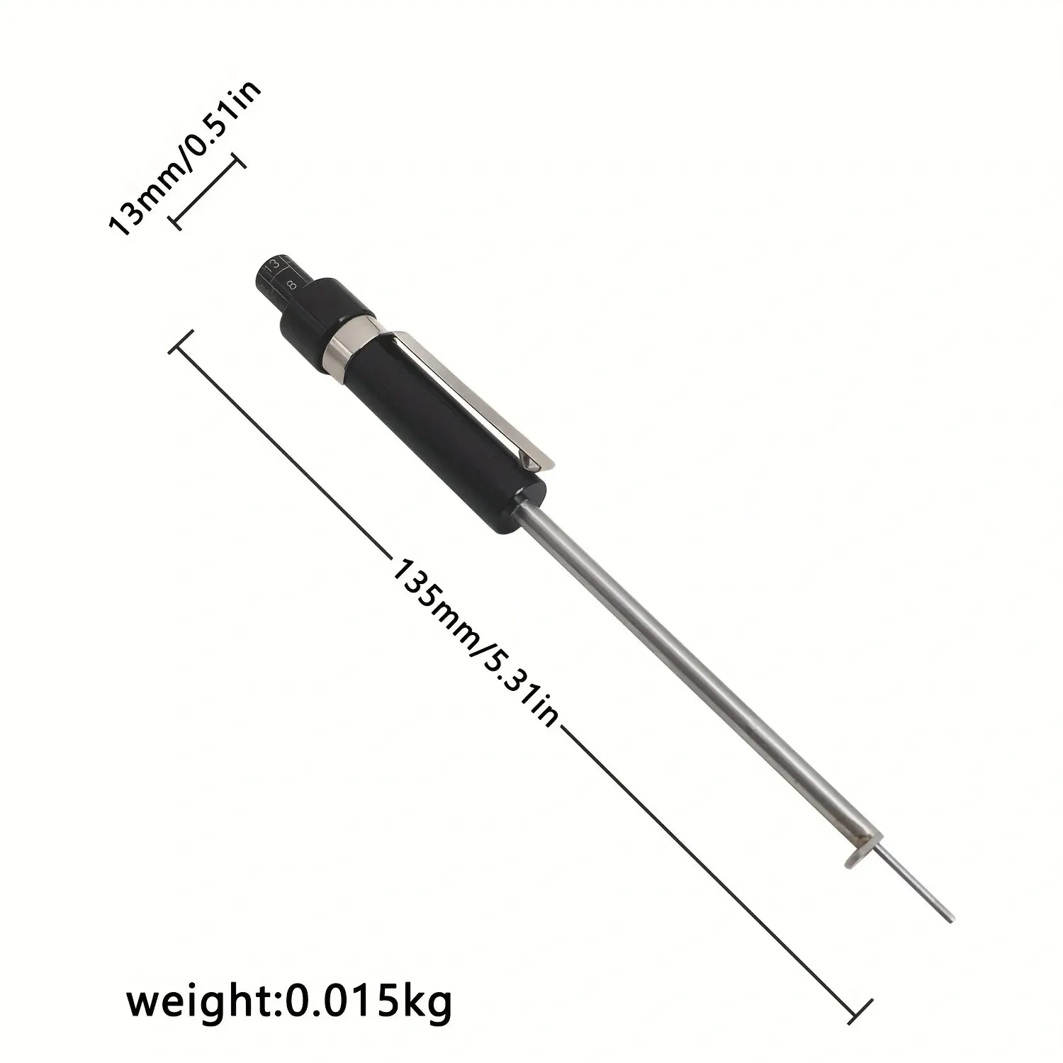Car Brake Pad Inspection Pen Ruler Brake Pad Measuring Tool Suitable for 6mm / 0.2 Inch Thickness, Brake Pad Gauge 2
