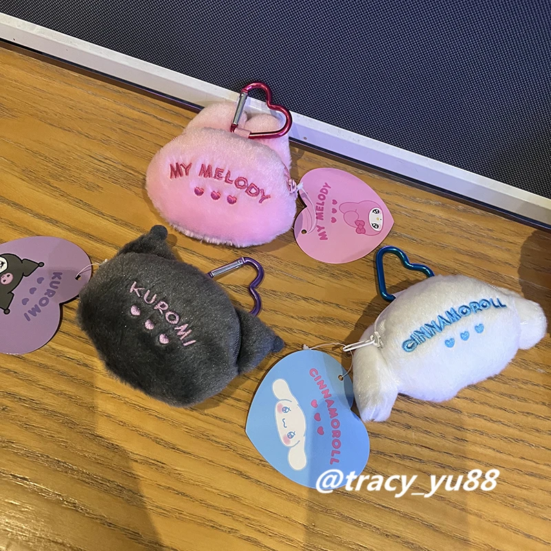 New Sanrio Kuromi My Melody Plush Toys Cute Cinnamoroll Coin Purse Girls Kawaii Plushies Doll Keychain Children Christmas Gifts