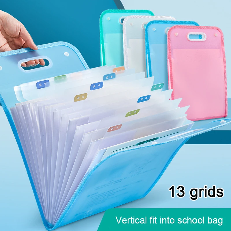 

1PC A4 Portable Vertical Organ Bag Thickened Pp Translucent Data Storage File Bag 36*24*3CM