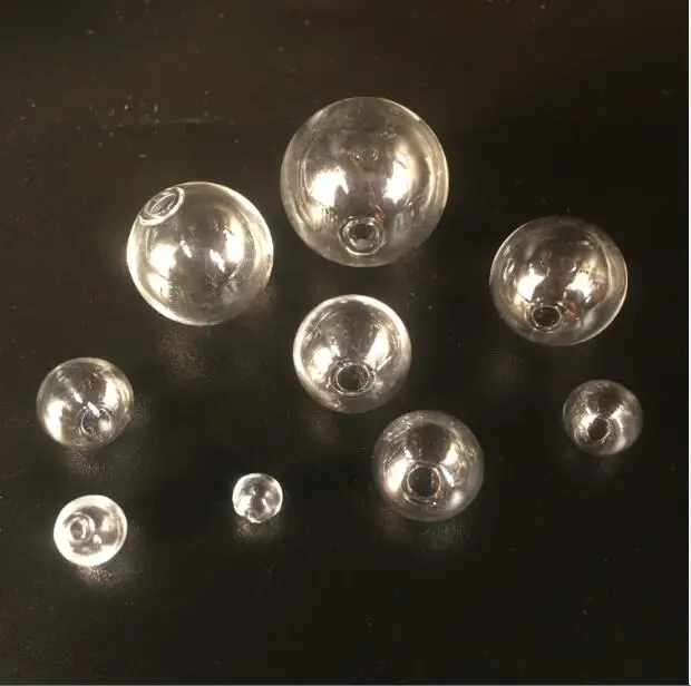 

100pcs One Hole Sphere Glass Bottle Jars DIY Terrarium Glass Vial Globe Bubble Round Glass Ball Pendant Necklace
