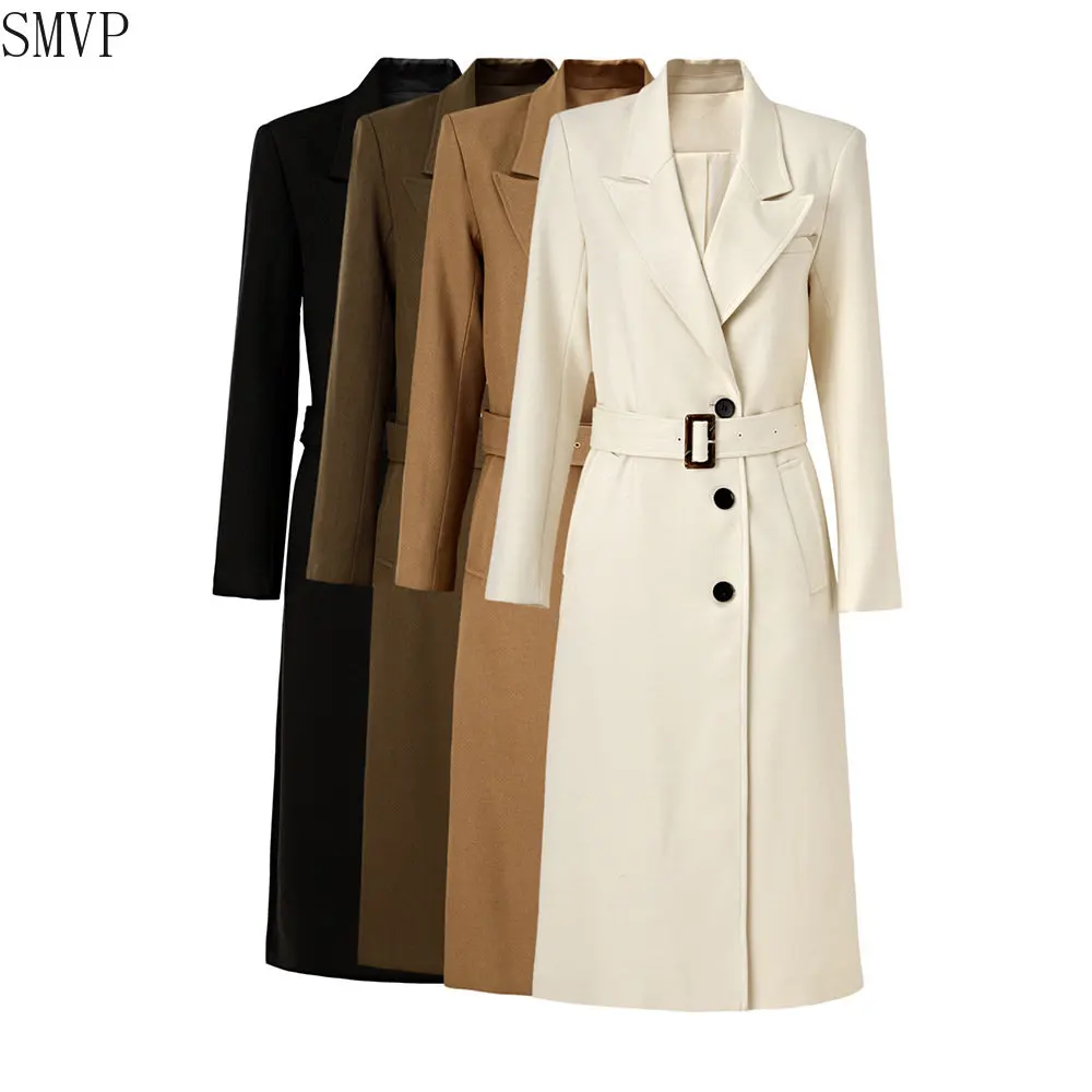 

2023 Autumn/Winter New High Quality Fabric Long Single Breasted Lace Up Windbreaker Senior Designer Fashion Long Coat