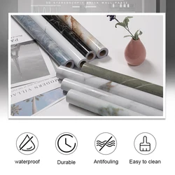 Marble Contact Paper Self Adhesive Furniture Kitchen Wallpaper Waterproof Wall Sticker Decorative Vinyls for Walls Peeland Stick