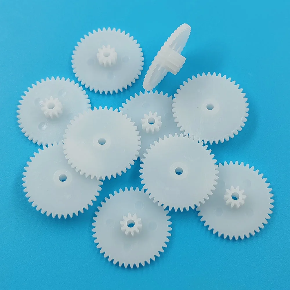 42102B 0.5M Gear OD = 22mm 42+10 Teeth Double Plastic Gears 10PCS/LOT motor gear transmission gear electric bike gear DIY Toy Accessories
