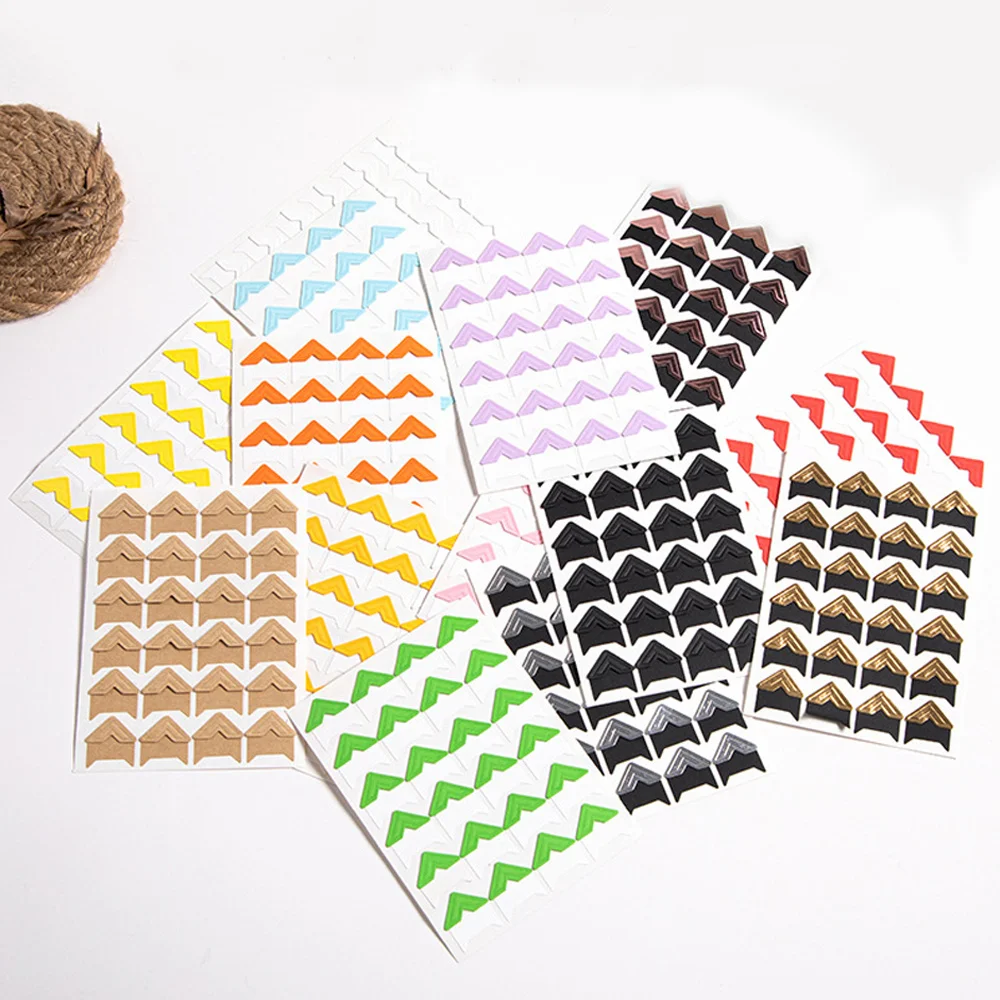 DIY Vintage Corner Kraft Paper Stickers 120 Pcs/Lot 5 Sheets