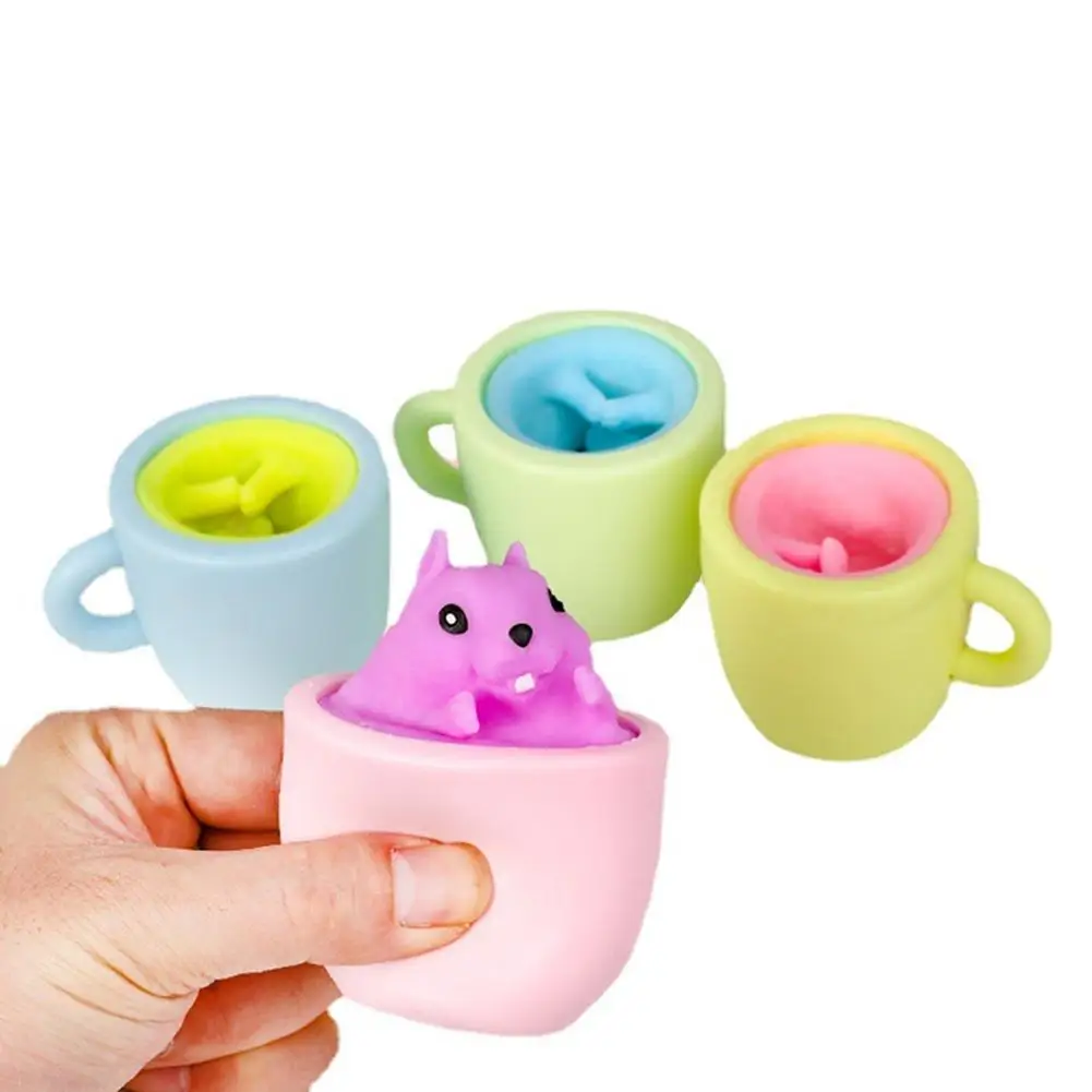 

Funny Squeeze Toys Tea Cup Evil Squirrel Cup Decompression Squishes Toys Prank Props For Children Gifts