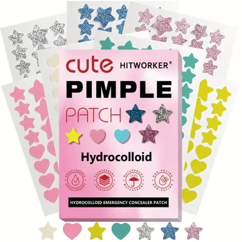 260 Patches Colorful Cute Stars&Heart Shape Hydrocolloid Acne Pimple Patch For Covering Zits and Blemishes Concealer Patch 1