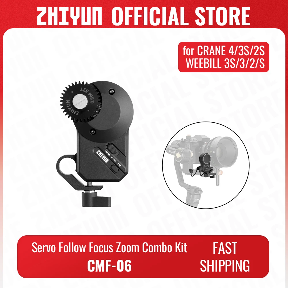 ZHIYUN Official CMF-06 Servo Follow Focus Zoom Combo Kits for Crane 4/2S/3S / Weebill 3S/3/2/S Handheld Stabilizer Accessories camera accessories handheld gimbal accessories